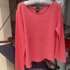 EILEEN FISHER Linen Cropped Sweatsr